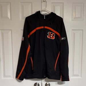 Reebok Cincinnati Bengals NFL full-zip jacket in black with orange accent
